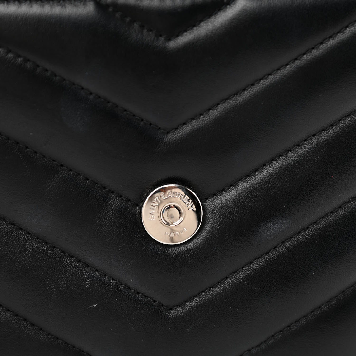 Saint Laurent Calfskin Y Quilted Monogram Small Loulou Chain Satchel Black 9 of 10