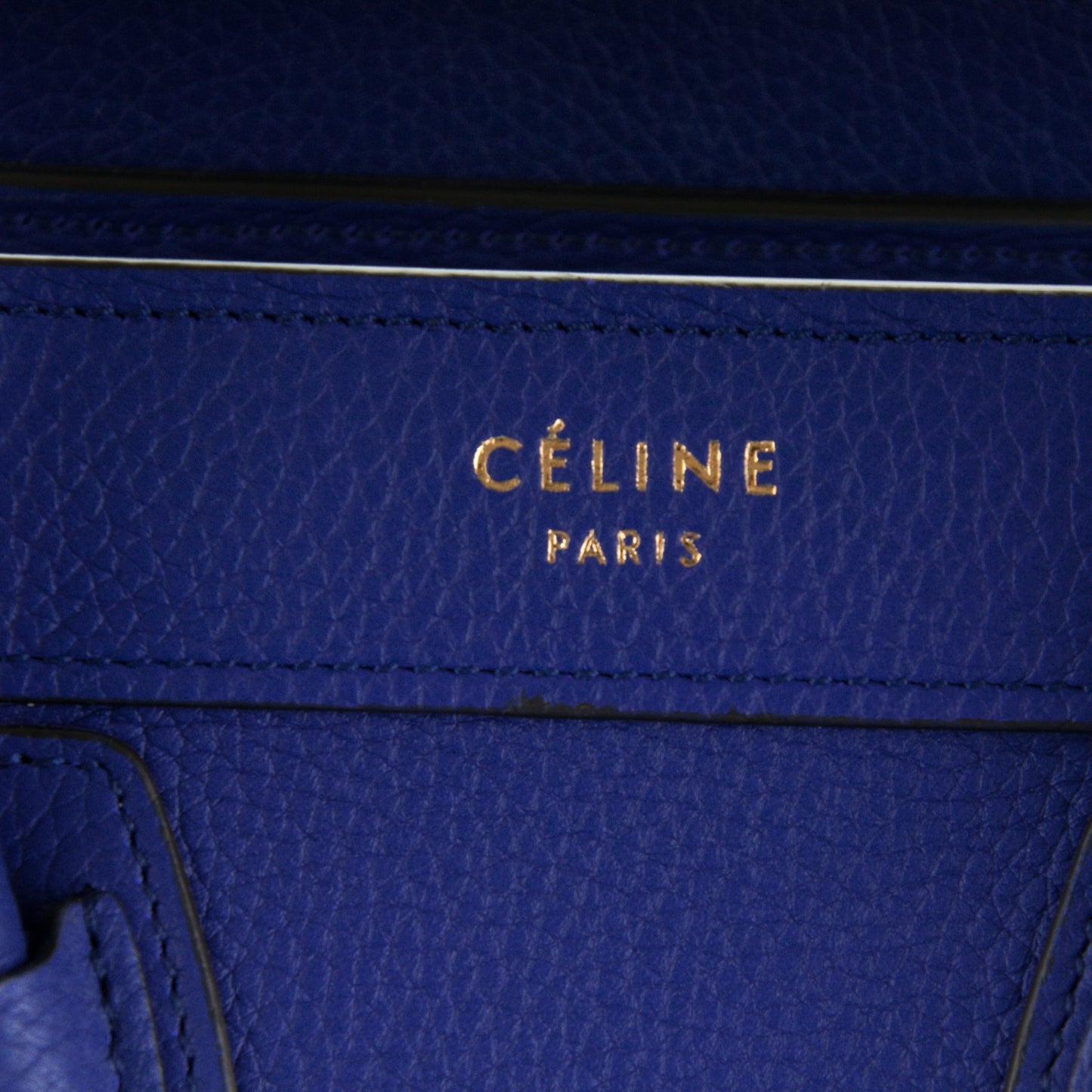Drummed Calfskin Nano Luggage Indigo
