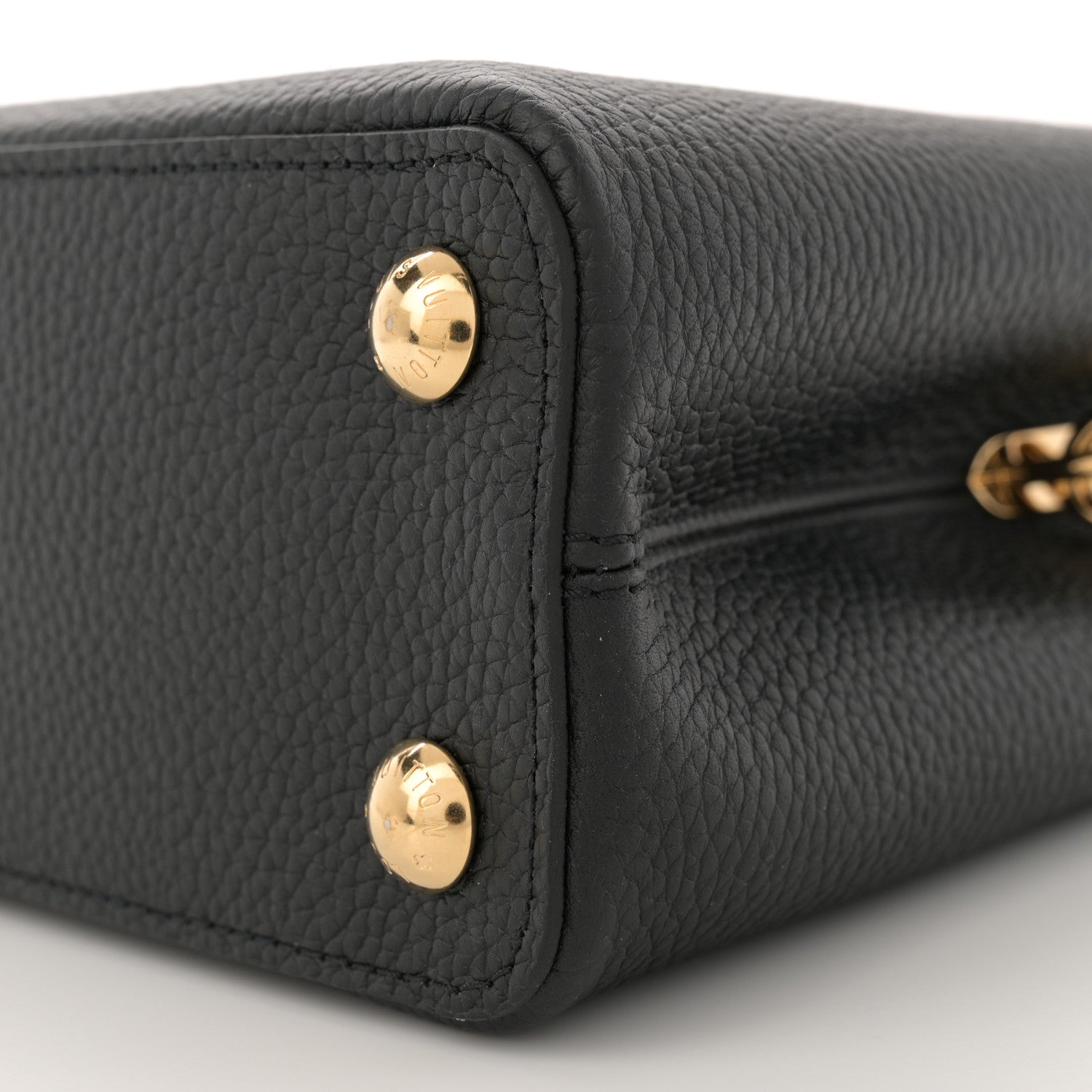 Louis Vuitton Taurillon Enamel Flower Padlock Chain Capucines BB Black 9 of 12