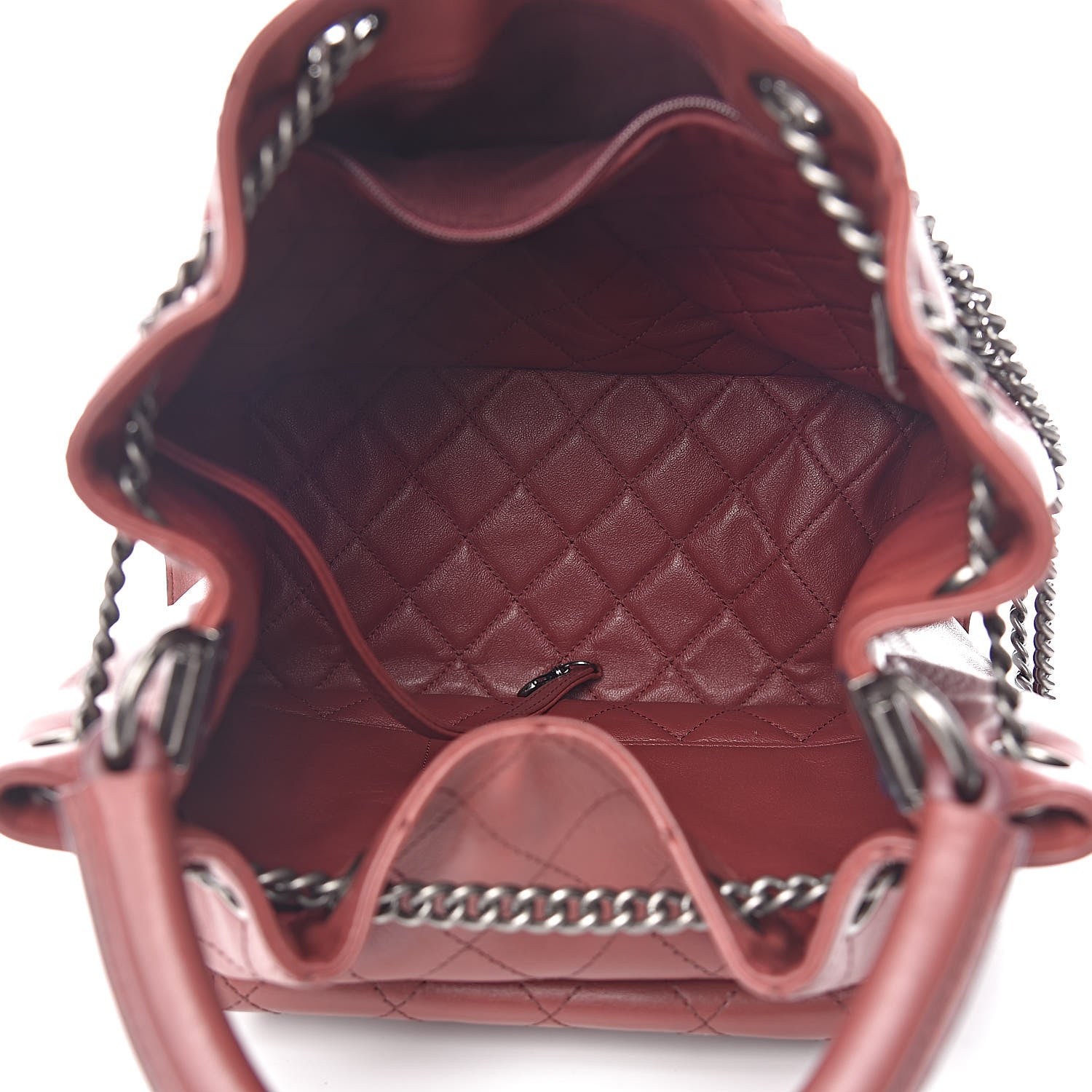 Chanel Calfskin Stitched Large Urban Luxury Drawstring Backpack Red 5 of 10