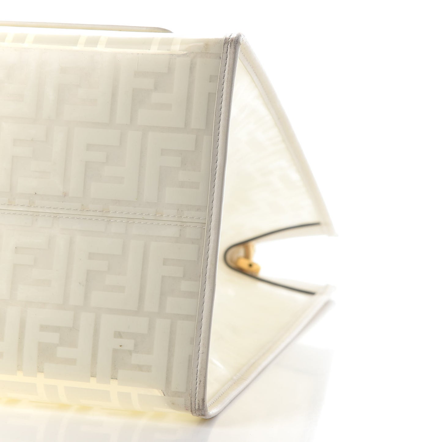 TPU FF Vitello Century Plexiglass Large Runaway Shopper Tote White
