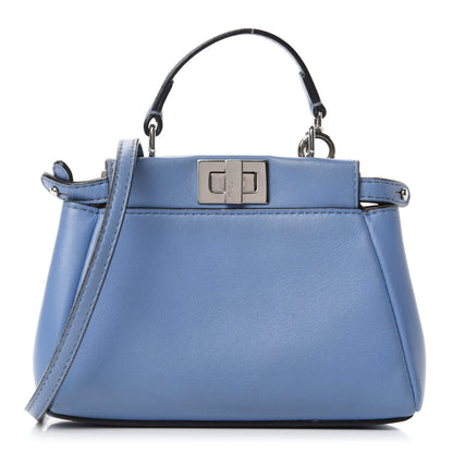 Fendi Shiny Nappa Micro Peekaboo Iconic Satchel Nebula 1 of 10