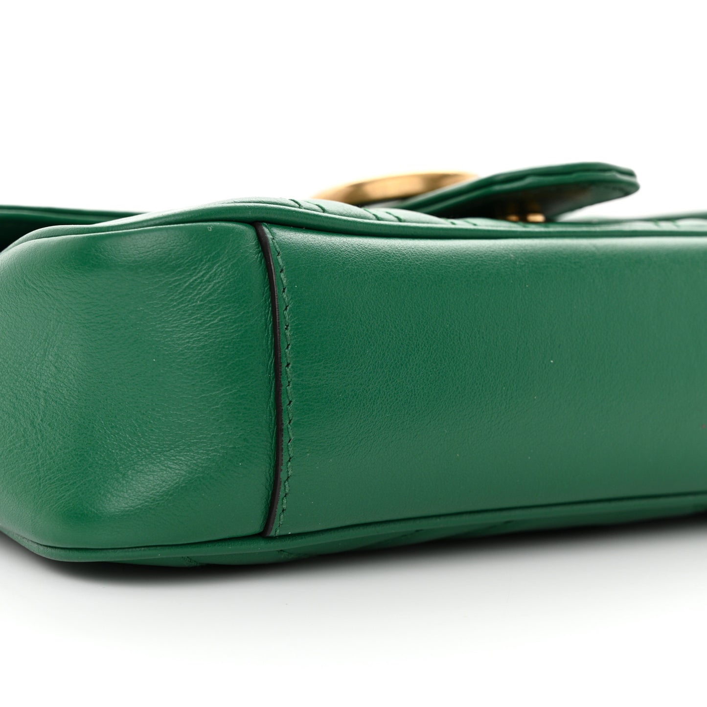 Calfskin Matelasse Mini GG Marmont Shoulder Bag Emerald Green