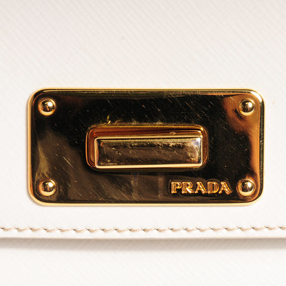Prada Saffiano Vernice Crossbody Flap Bag Bianco 12 of 12