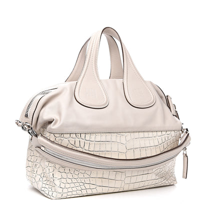 Givenchy Calfskin Crocodile Embossed Medium Nightingale Off White 2 of 16