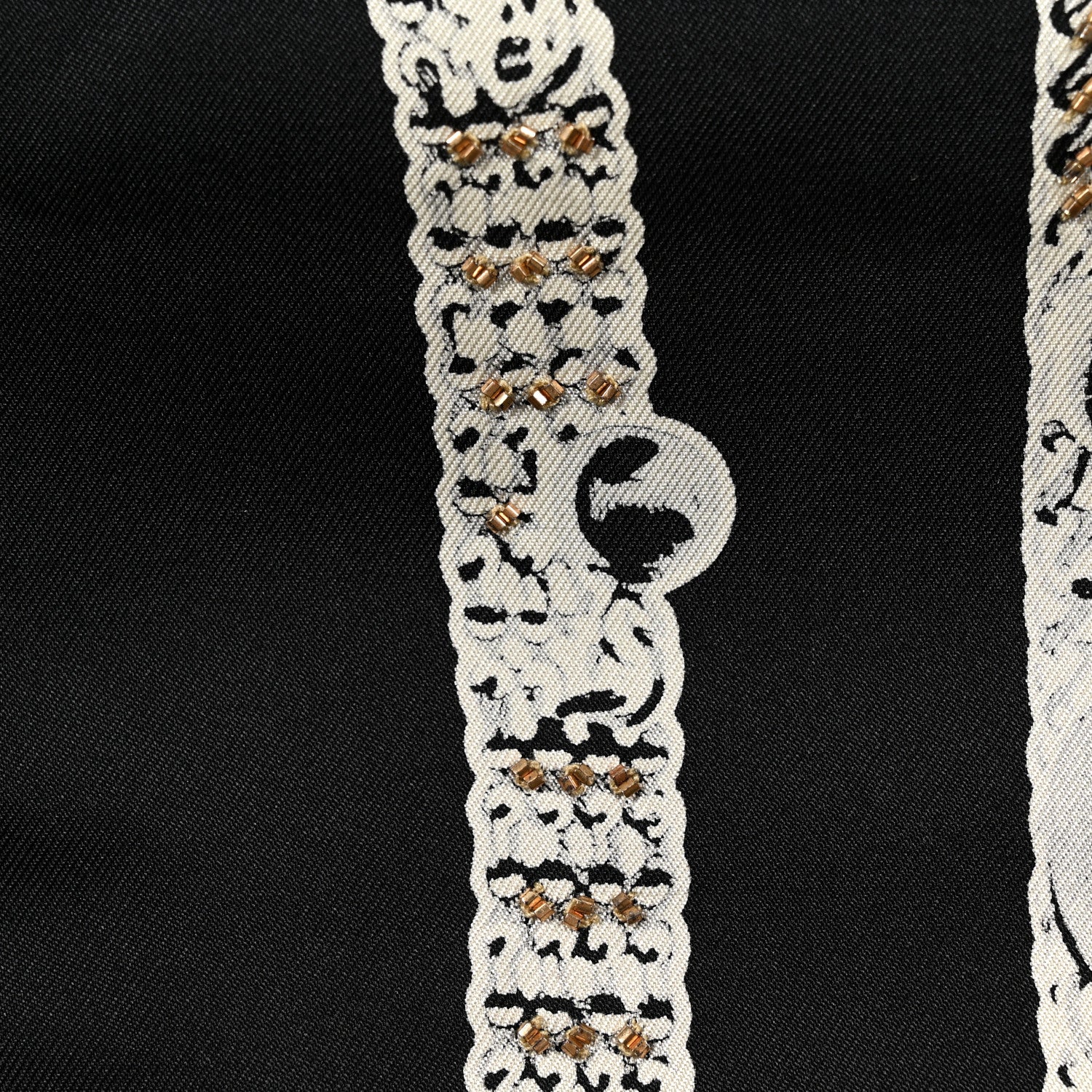 Hermes Silk Embroidered Le Tresor De Medor Scarf 90 Black White Gold 6 of 7