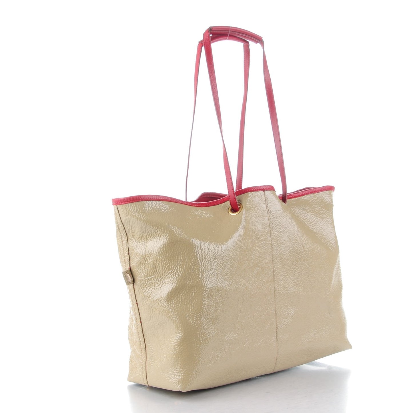 Patent Lambskin Medium Neo Double Reversible Tote Beige Red