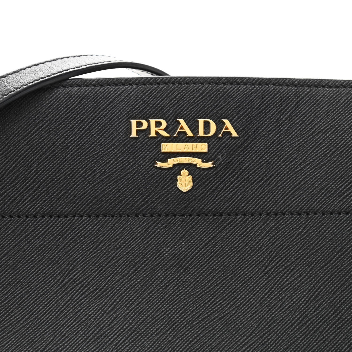 Prada Saffiano City Calfskin Esplanade Crossbody Bag Black 7 of 9