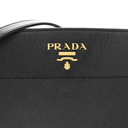 Prada Saffiano City Calfskin Esplanade Crossbody Bag Black 7 of 9