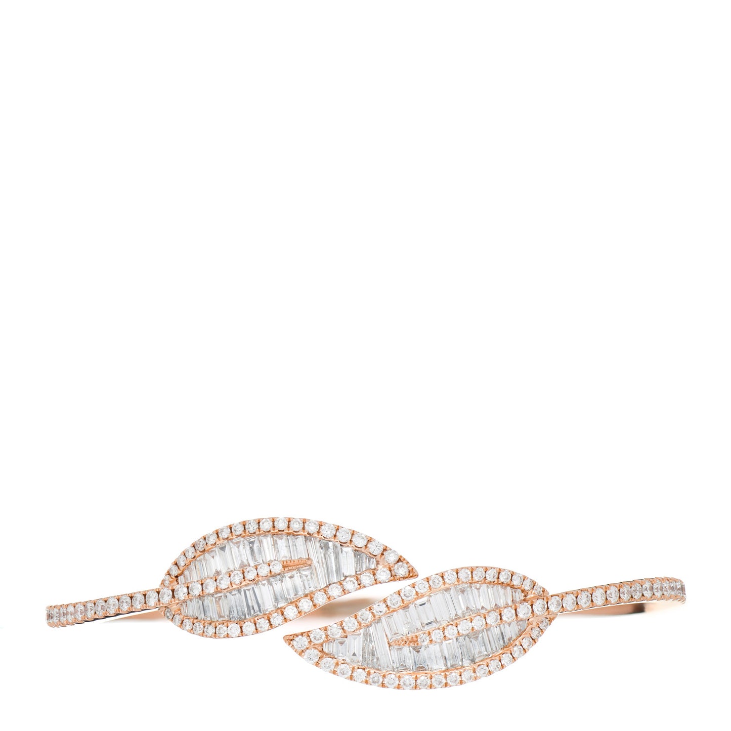 18K Rose Gold Diamond Classic Leaf Bracelet