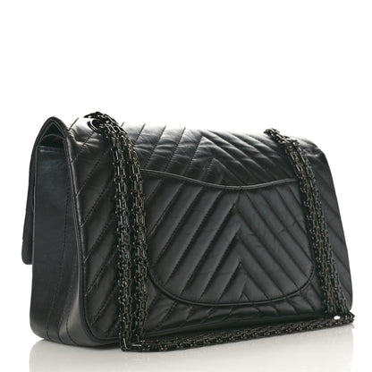 Chanel Aged Calfskin Chevron Quilted 2.55 Reissue 226 So Black 3 of 10