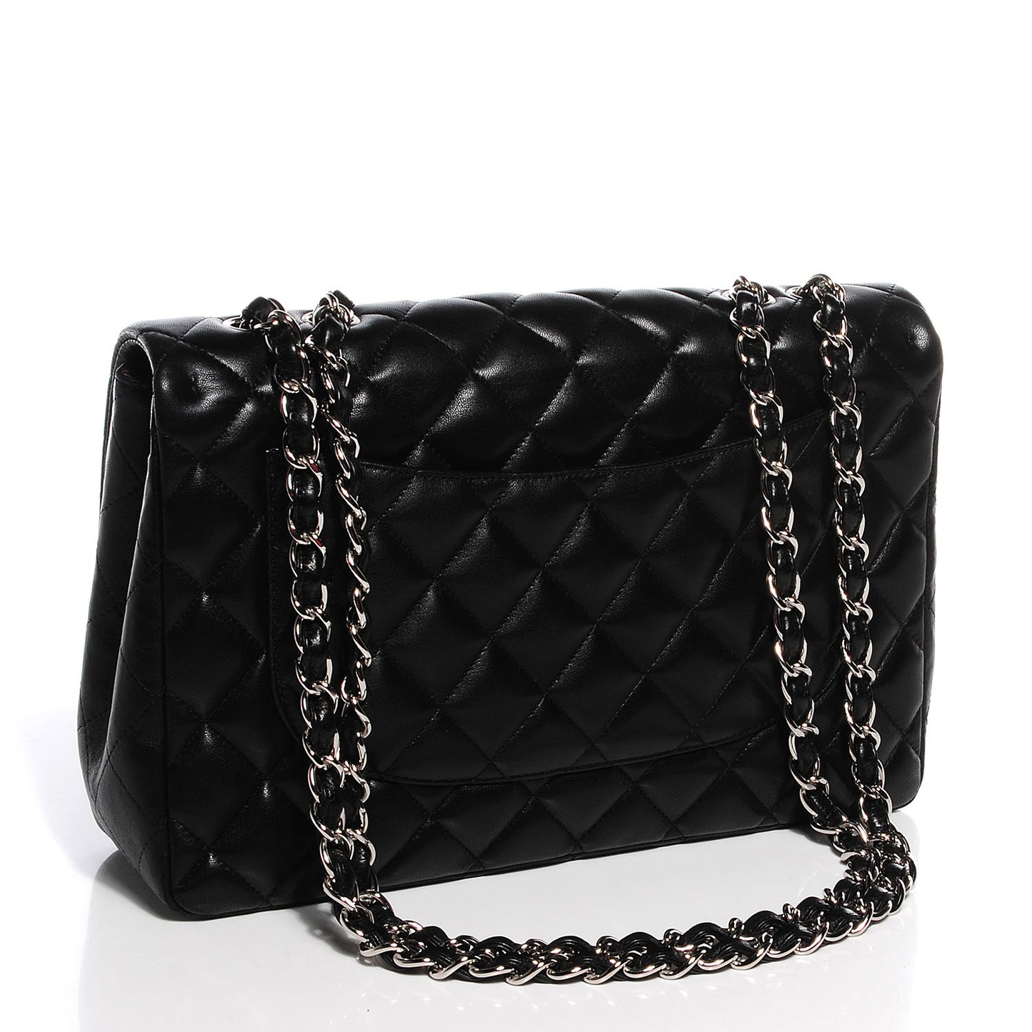 Lambskin Quilted Jumbo Single Flap Black