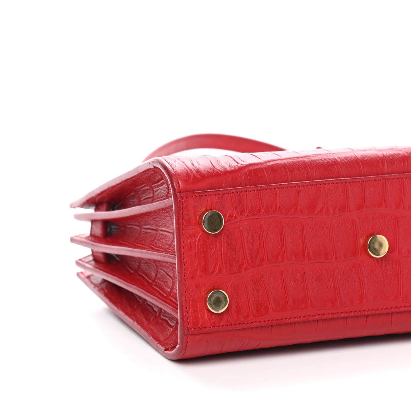 Calfskin Crocodile Embossed Nano Sac De Jour Red
