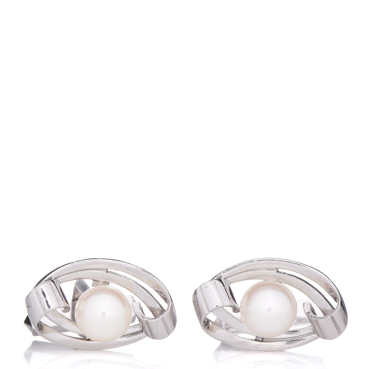 14K White Gold Akoya Pearl 7.5mm Cufflinks