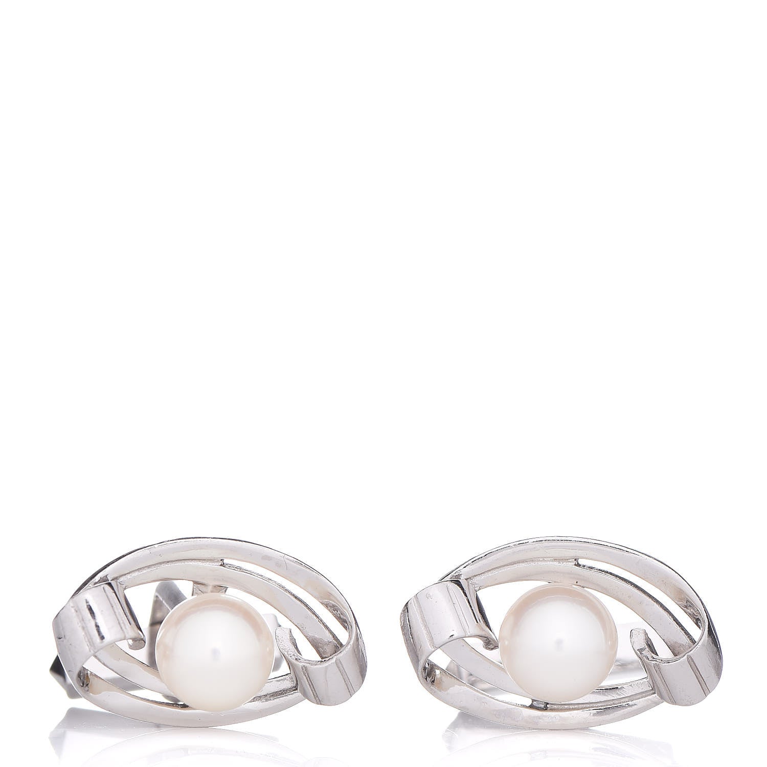 Mikimoto 14K White Gold Akoya Pearl 7.5mm Cufflinks 1 of 4
