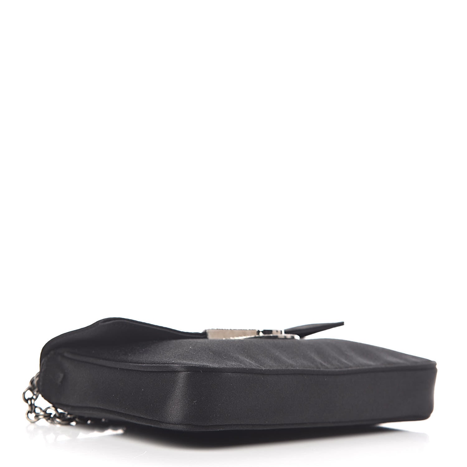 Prada Satin Crystal Clutch Black 4 of 12