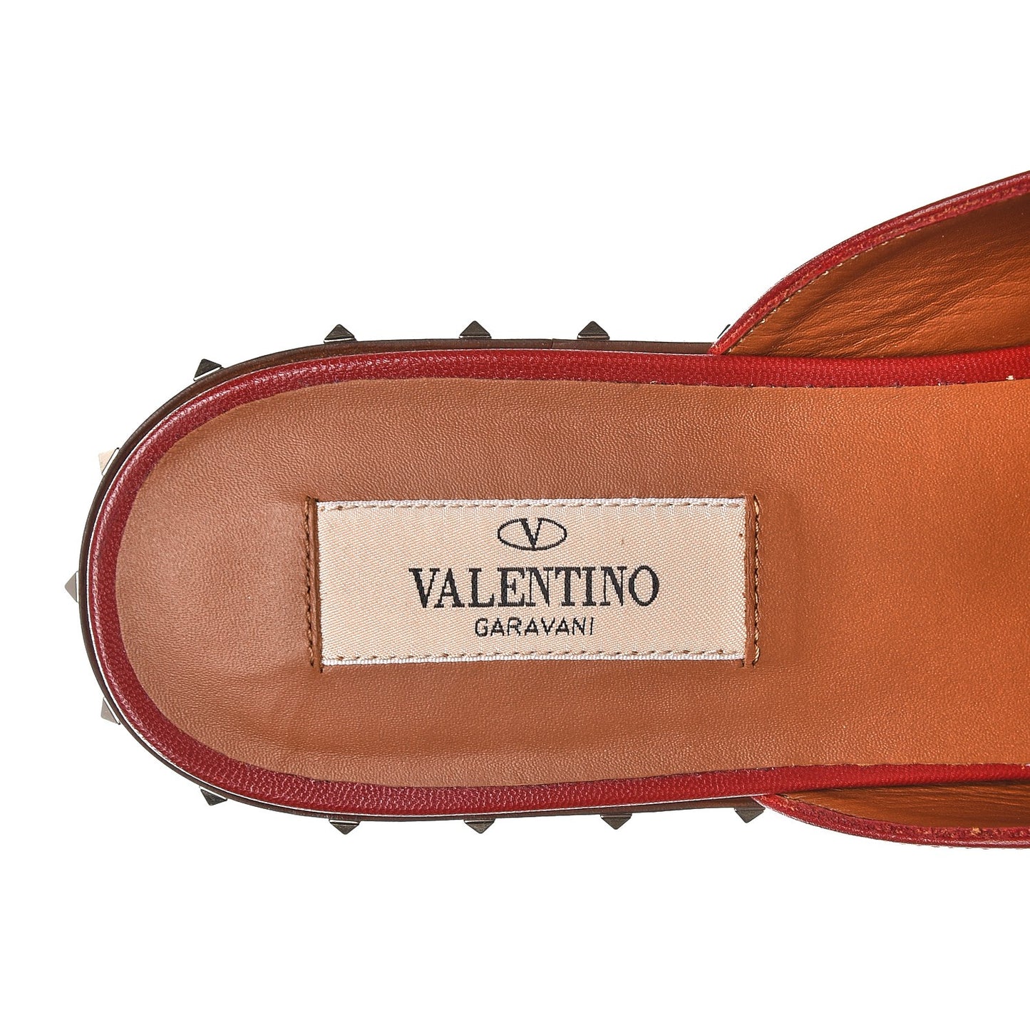 Lambskin Soul Rockstud Flat Mules 39 Red