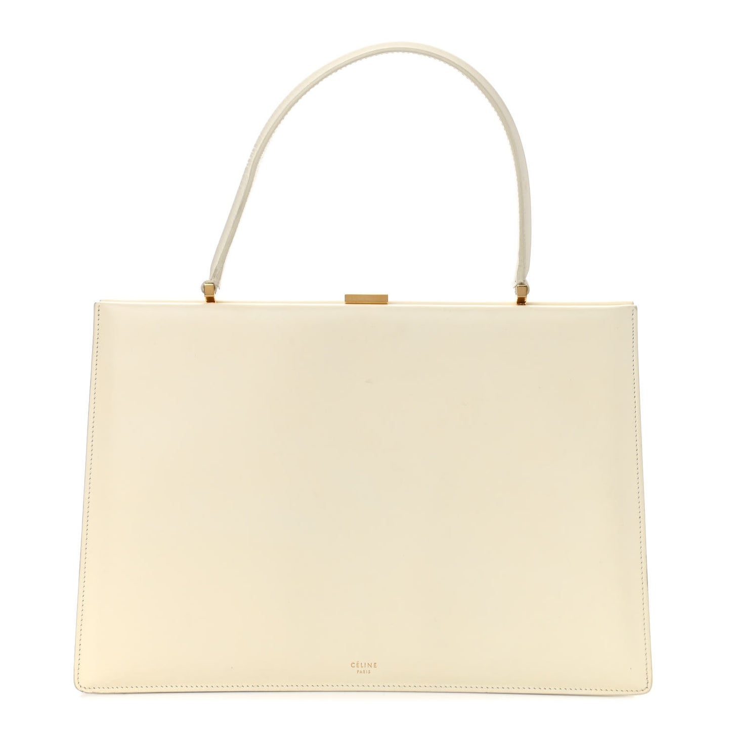 Patina Box Calfskin Medium Clasp Bag White
