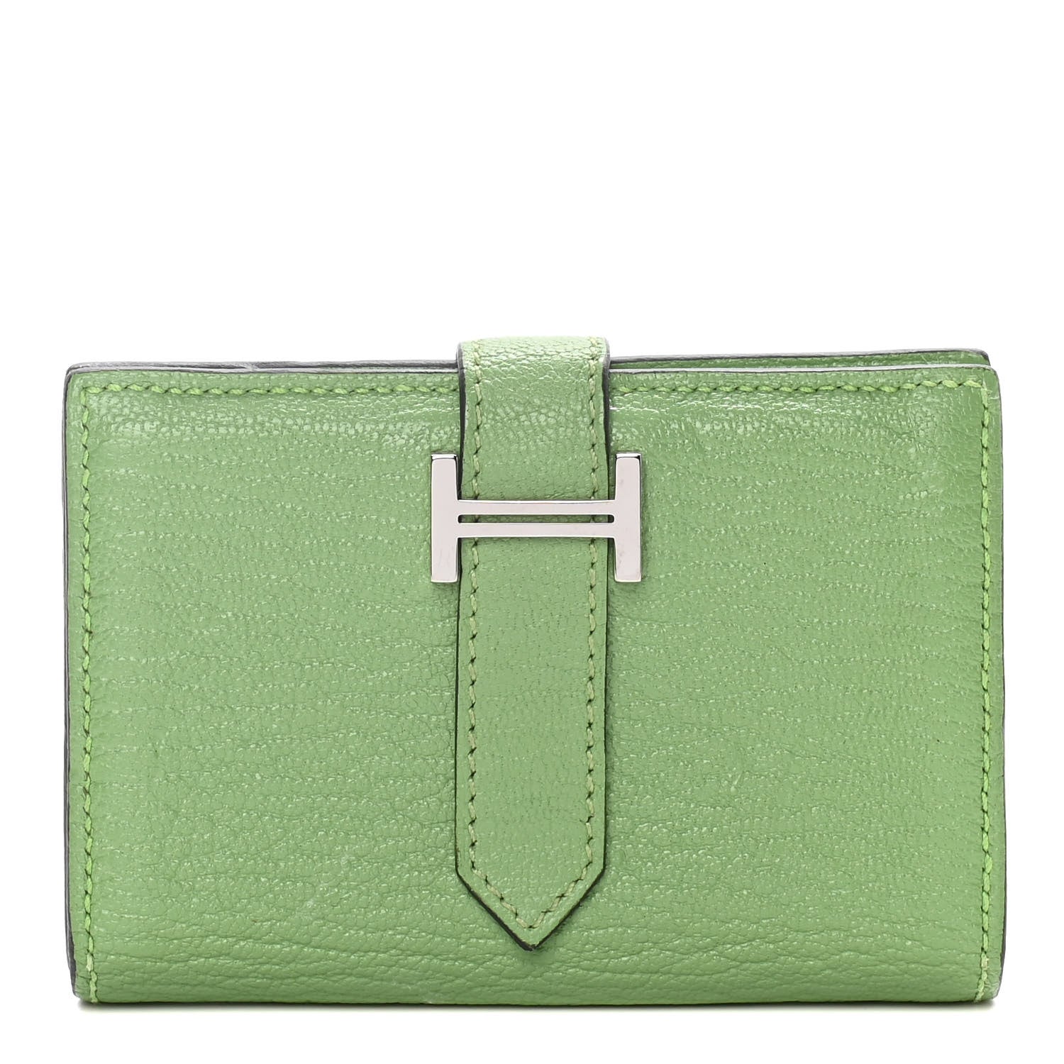 Hermes Chevre Mysore Mini Bearn Wallet Vert Criquet 1 of 16