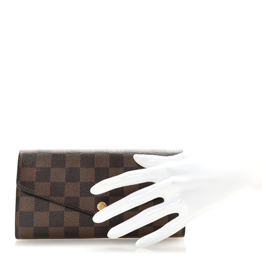 Damier Ebene Sarah Wallet NM Rose Ballerine