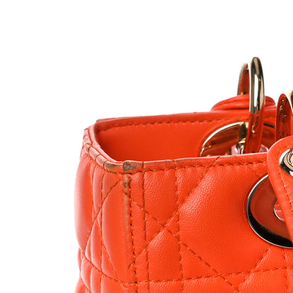 Christian Dior Lambskin Cannage Medium Lady Dior Orange 15 of 15