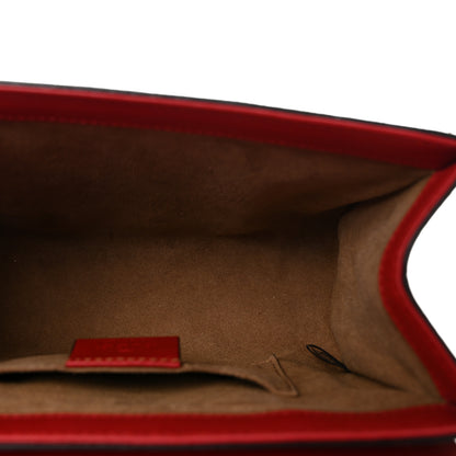 Gucci GG Supreme Monogram Calfskin Small Padlock Shoulder Bag Beige Hibiscus Red New Rosette 5 of 10