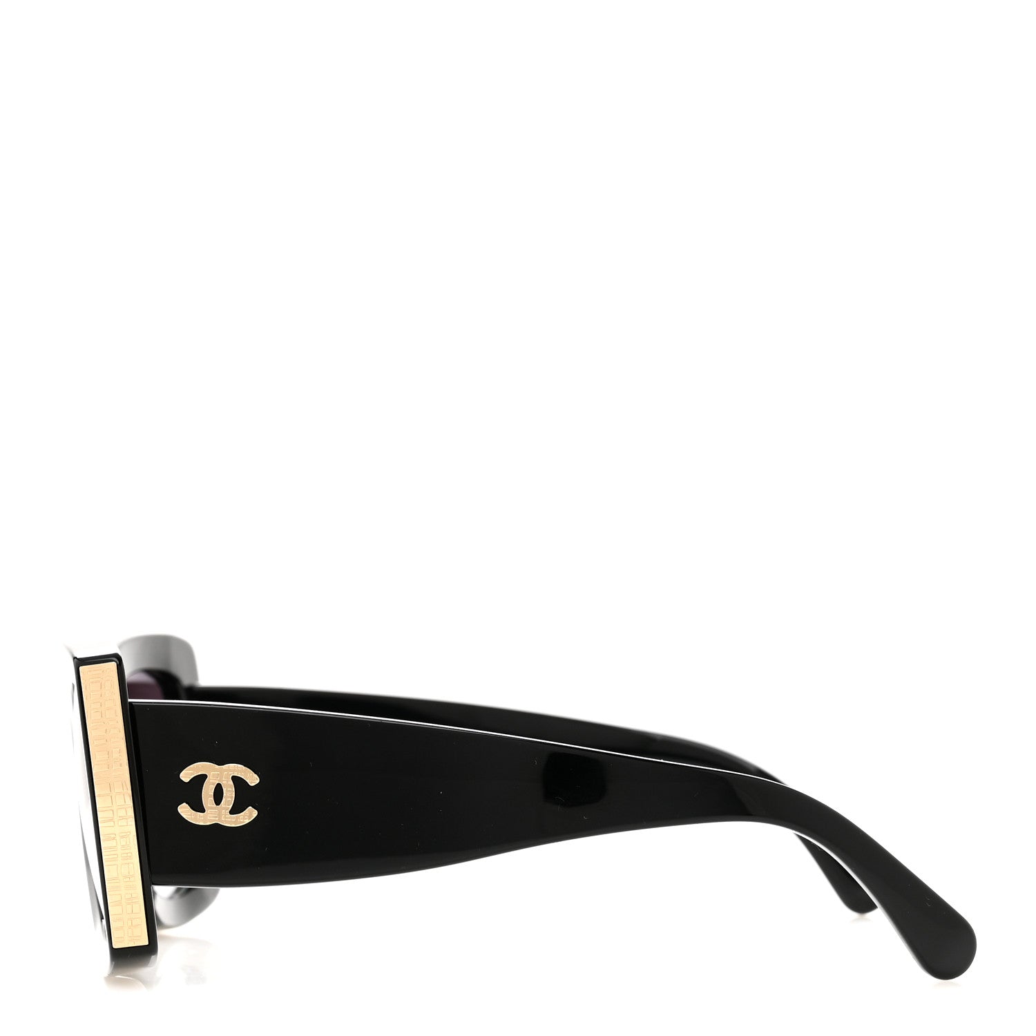 Chanel Acetate Rectangle Sunglasses 5435-A Black 3 of 8