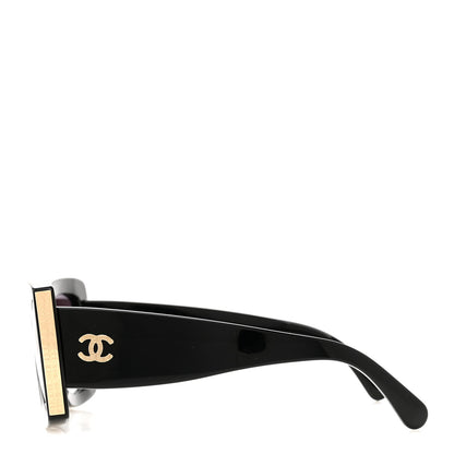 Chanel Acetate Rectangle Sunglasses 5435-A Black 3 of 8