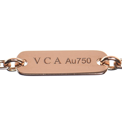 Van Cleef & Arpels 18K Rose Gold Diamond Black Onyx Vintage Alhambra Pendant Necklace 5 of 8