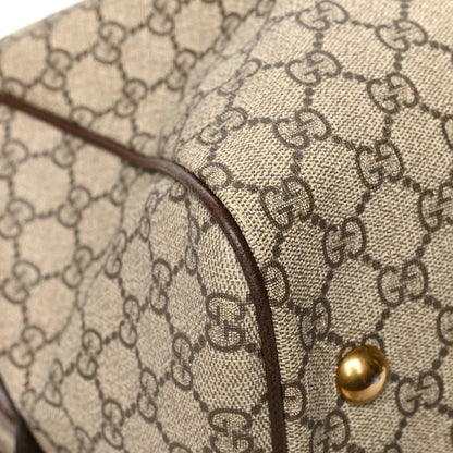 Gucci GG Supreme Monogram Textured Dollar Calfskin Web Medium Ophidia Carry-On Duffle Bag Beige Ebony New Acero 10 of 13