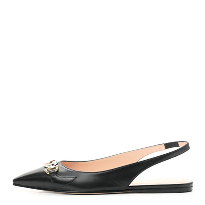 Gucci Malaga Kid Nappa Zumi Slingback Flats 36 Black 1 of 8