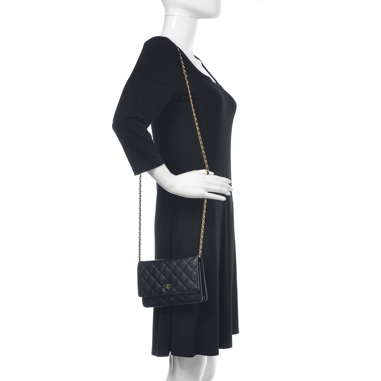Chanel Caviar Quilted Wallet On Chain WOC Black 2 of 11