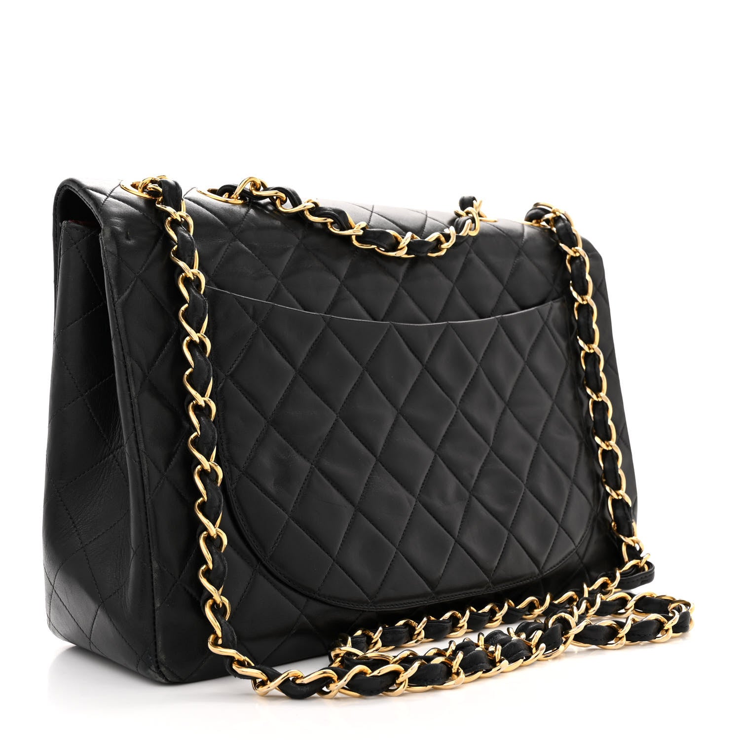 Chanel Lambskin Quilted XL Jumbo Single Flap Black 3 of 15