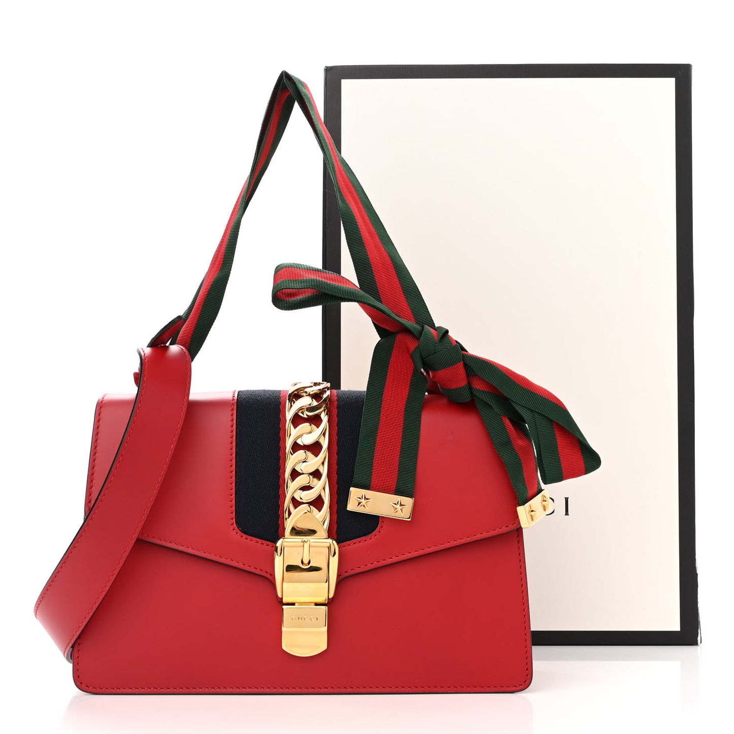 Calfskin Small Sylvie Shoulder Bag Hibiscus Red