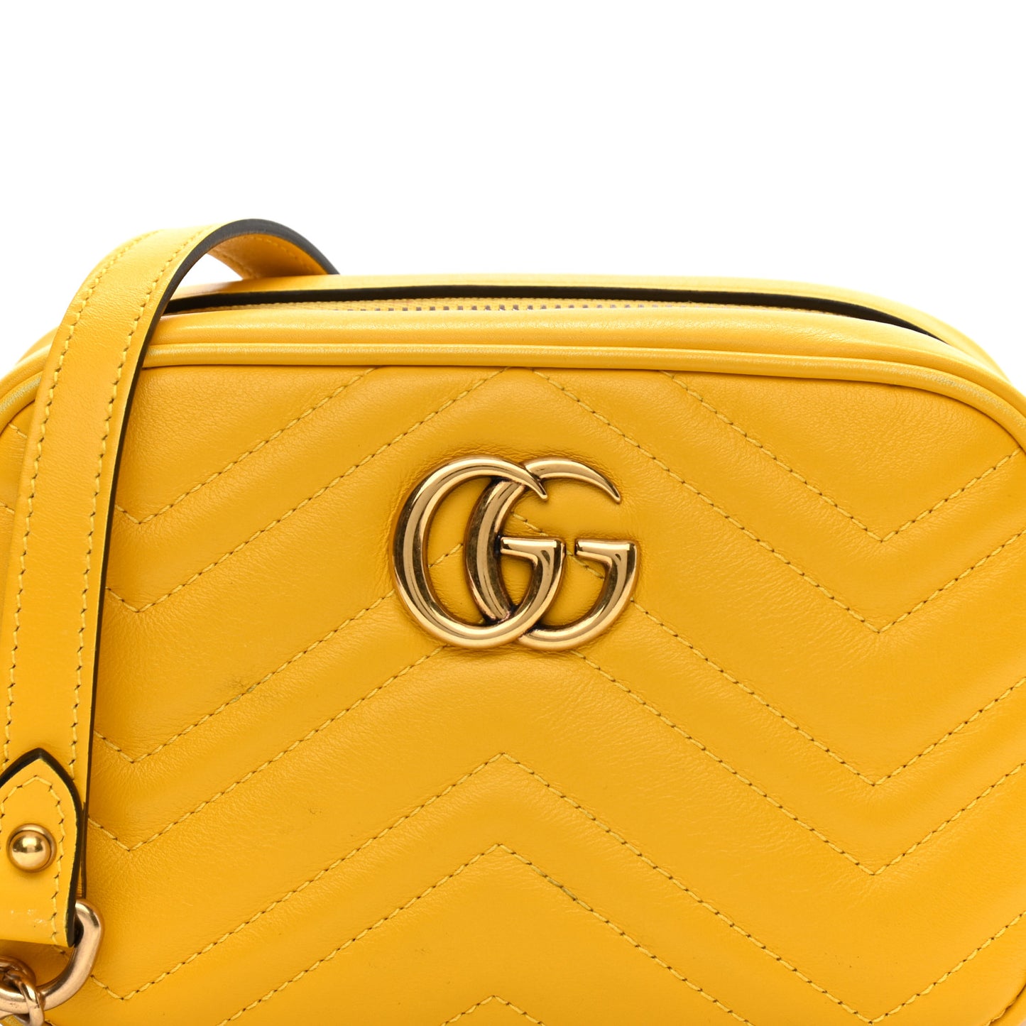 Calfskin Matelasse Mini GG Marmont Chain Shoulder Bag Stone Topaz