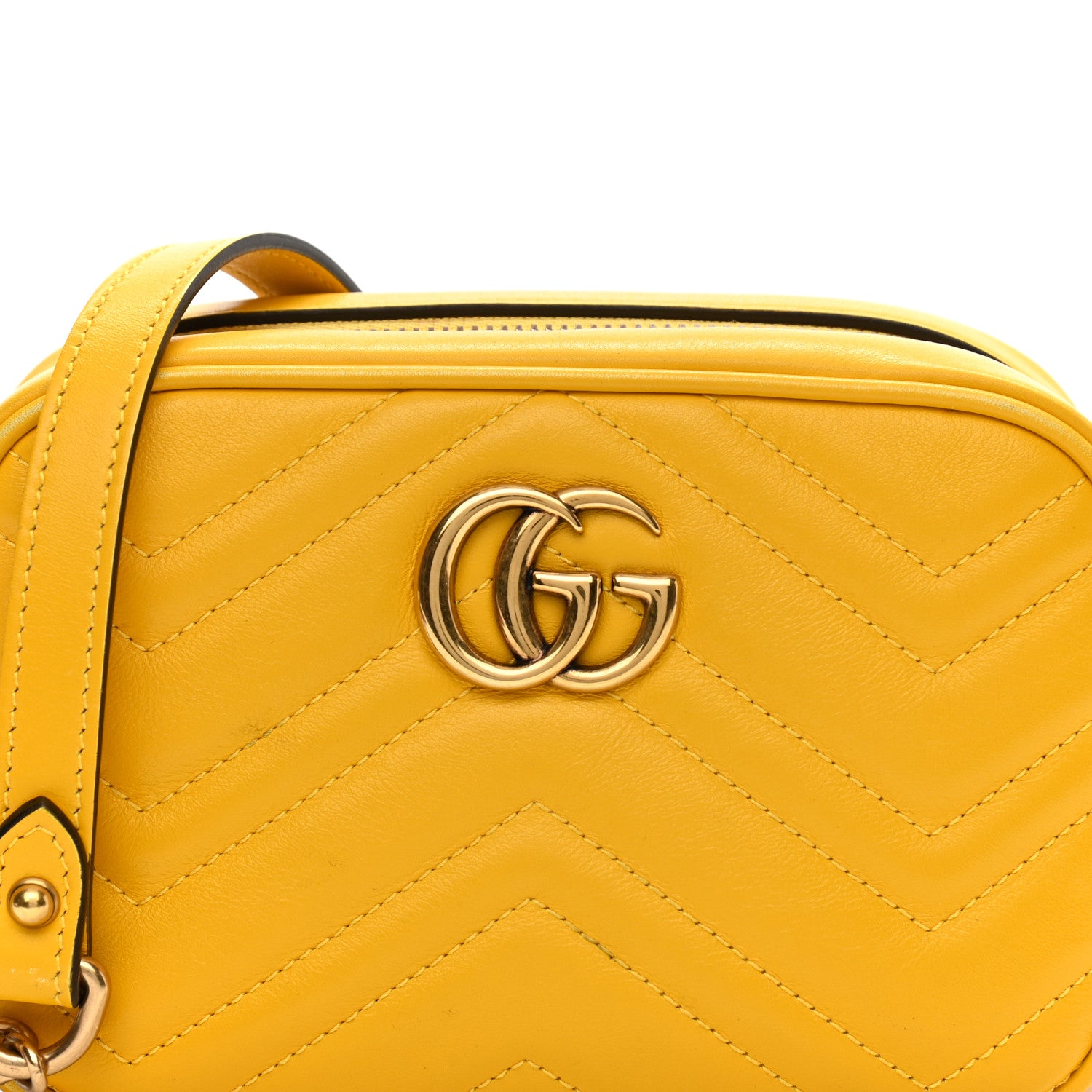 Gucci Calfskin Matelasse Mini GG Marmont Chain Shoulder Bag Stone Topaz 9 of 16