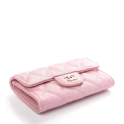 Chanel Iridescent Caviar Quilted Flap Card Holder Rose Pink 4 of 9