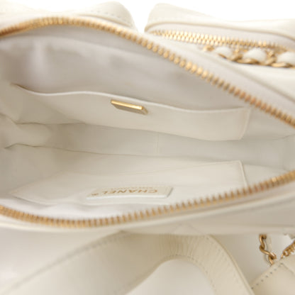 Chanel Calfskin Quilted Small Camera Case White 5 of 12