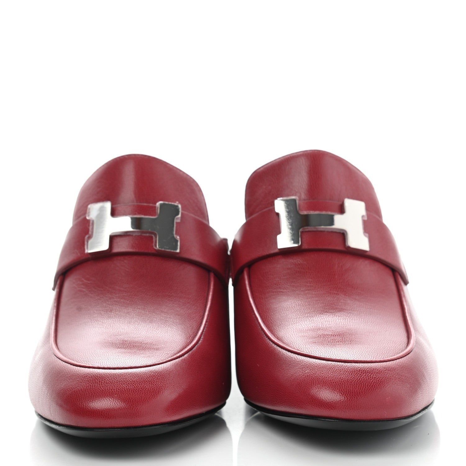 Hermes Goatskin Paradis Mules 37.5 Rouge Tibetain 2 of 9
