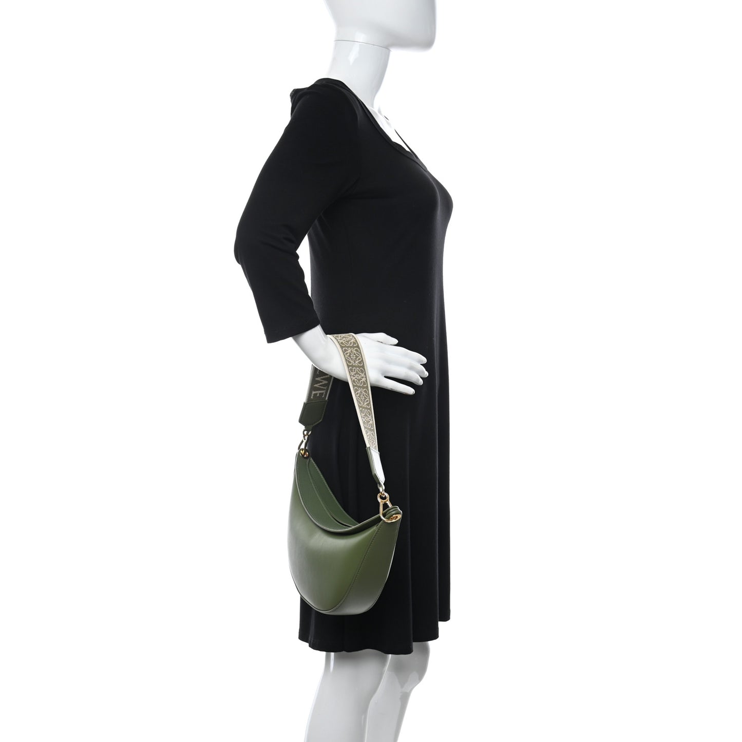 Satin Calfskin Jacquard Luna Bag Avocado Green