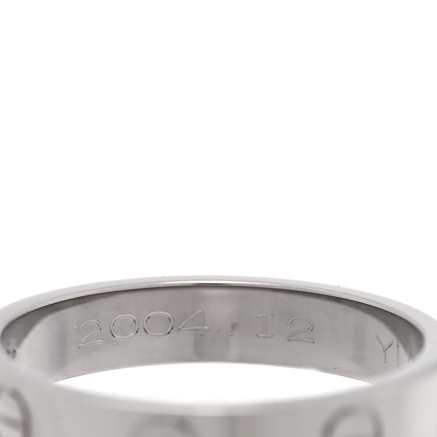 18K White Gold 3.5mm LOVE Wedding Band Ring 54 7