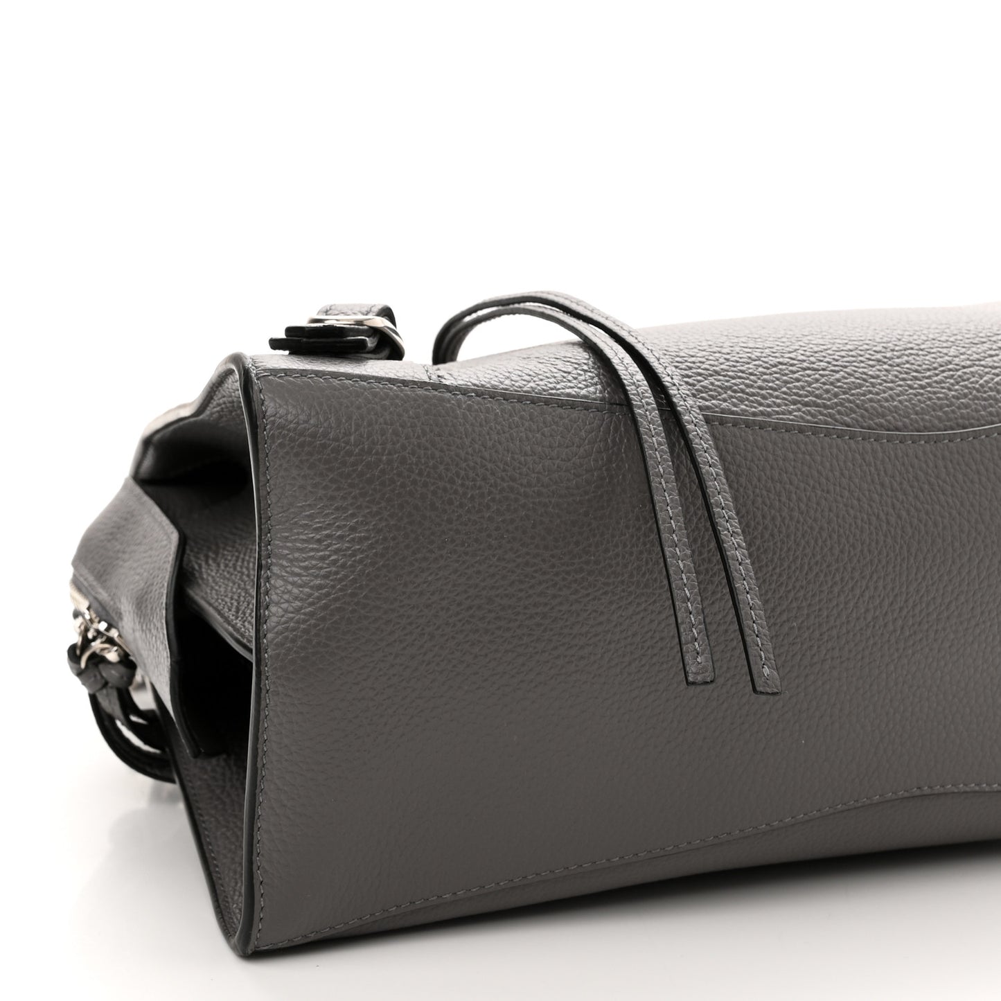 Grained Calfskin Neo Classic Silver Hardware S City Dark Grey