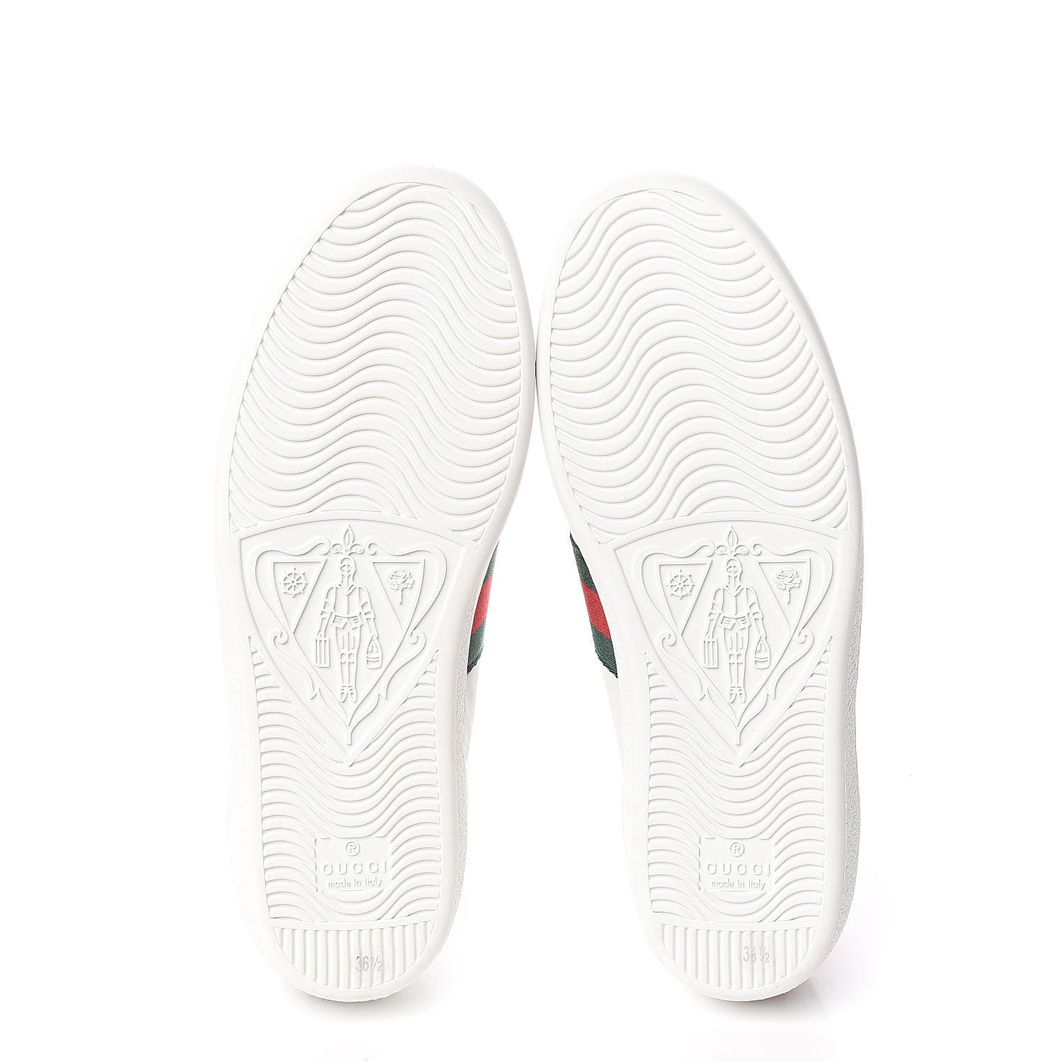 Gucci Calfskin Ayers Bee Embroidered Womens Ace Sneakers 36.5 White Green 5 of 9