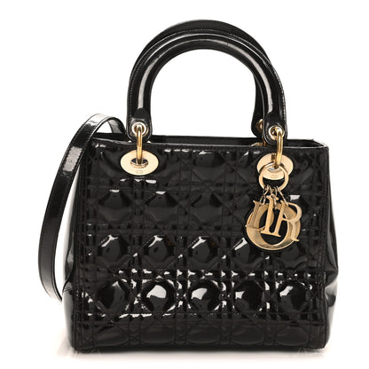 Christian Dior Patent Cannage Medium Lady Dior Dark Brown 1 of 11