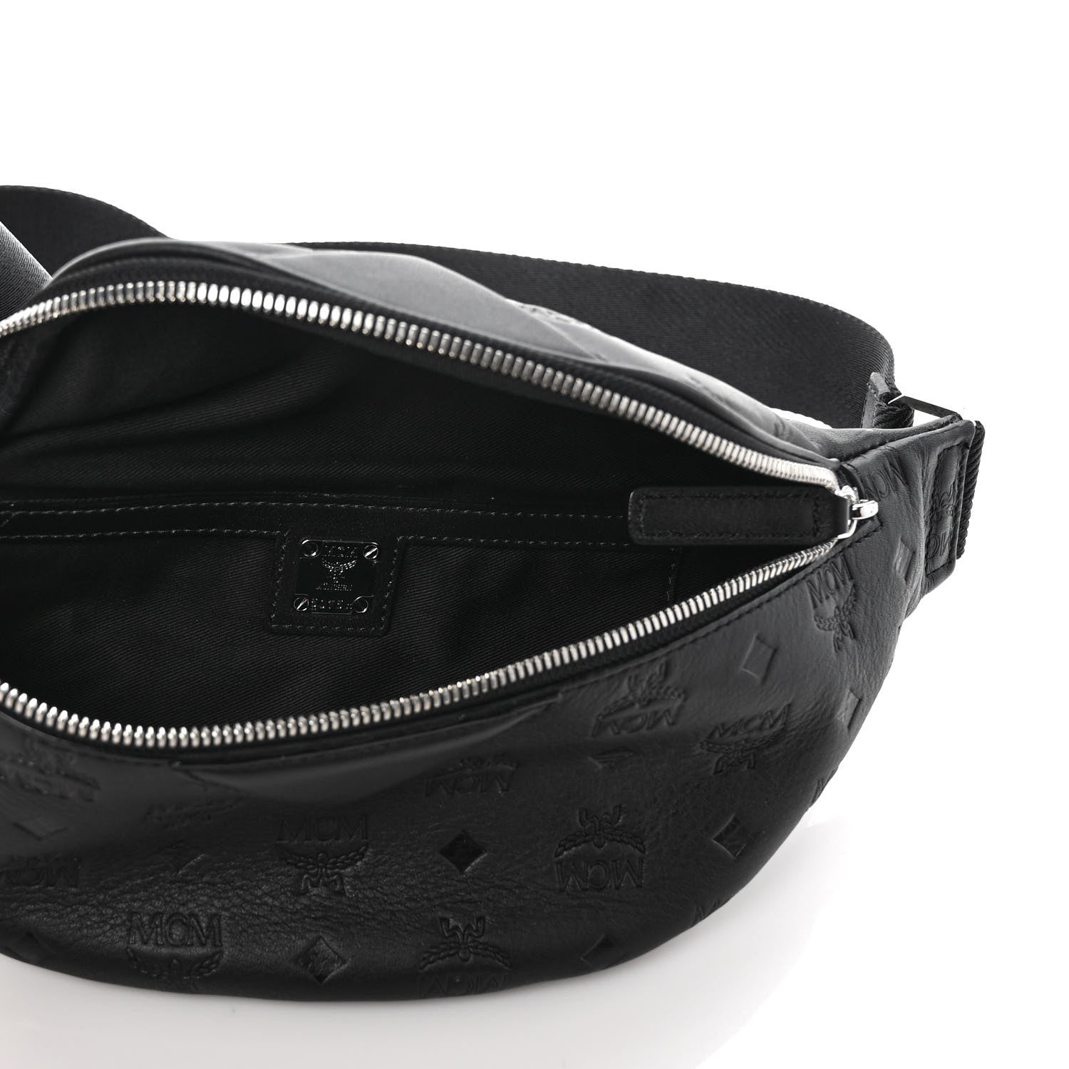 MCM Calfskin Ottomar Monogram Fursten Belt Bag Black 5 of 8
