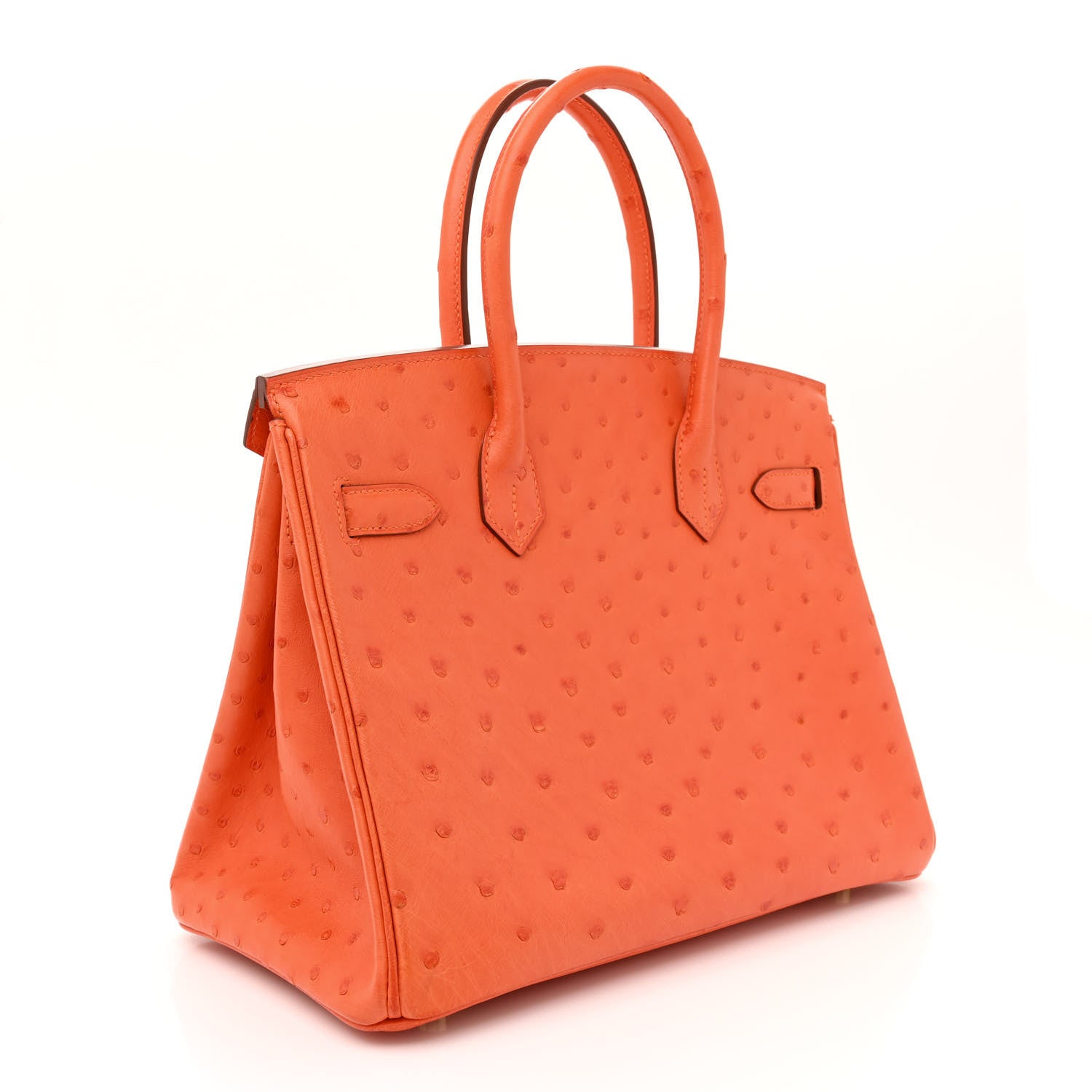 Hermes Ostrich Birkin 30 Orange 3 of 12