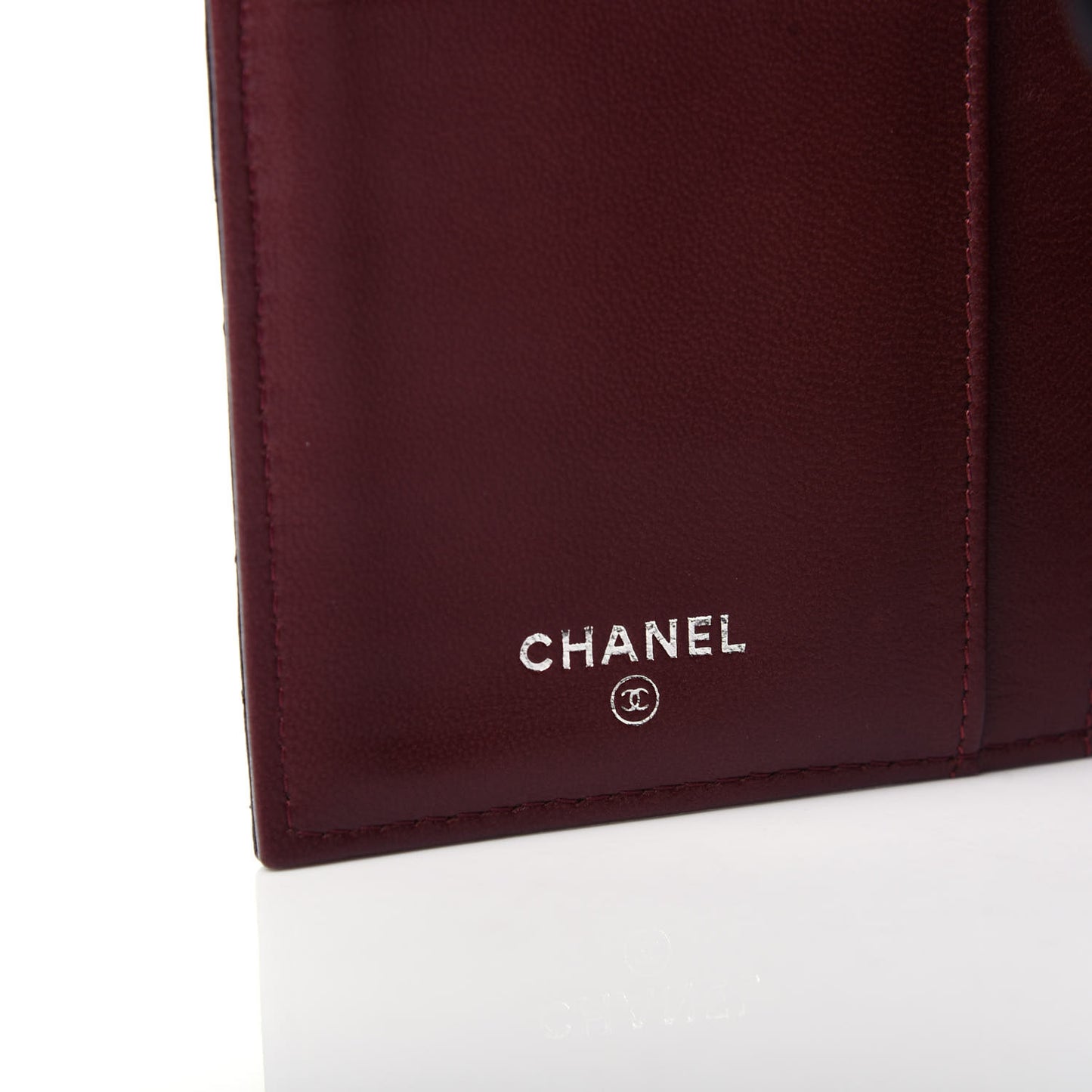 Lambskin Quilted Large Flap Wallet Black