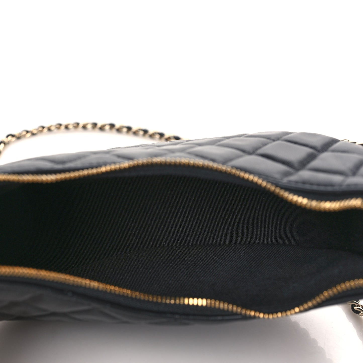 Lambskin Quilted Small Hobo Bag Black