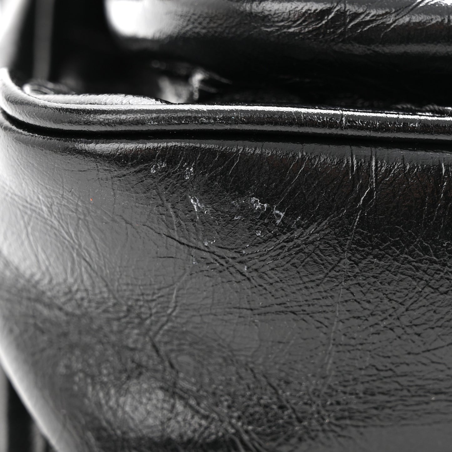 Crinkled Calfskin Matelasse Monogram Baby Niki Chain Satchel Black