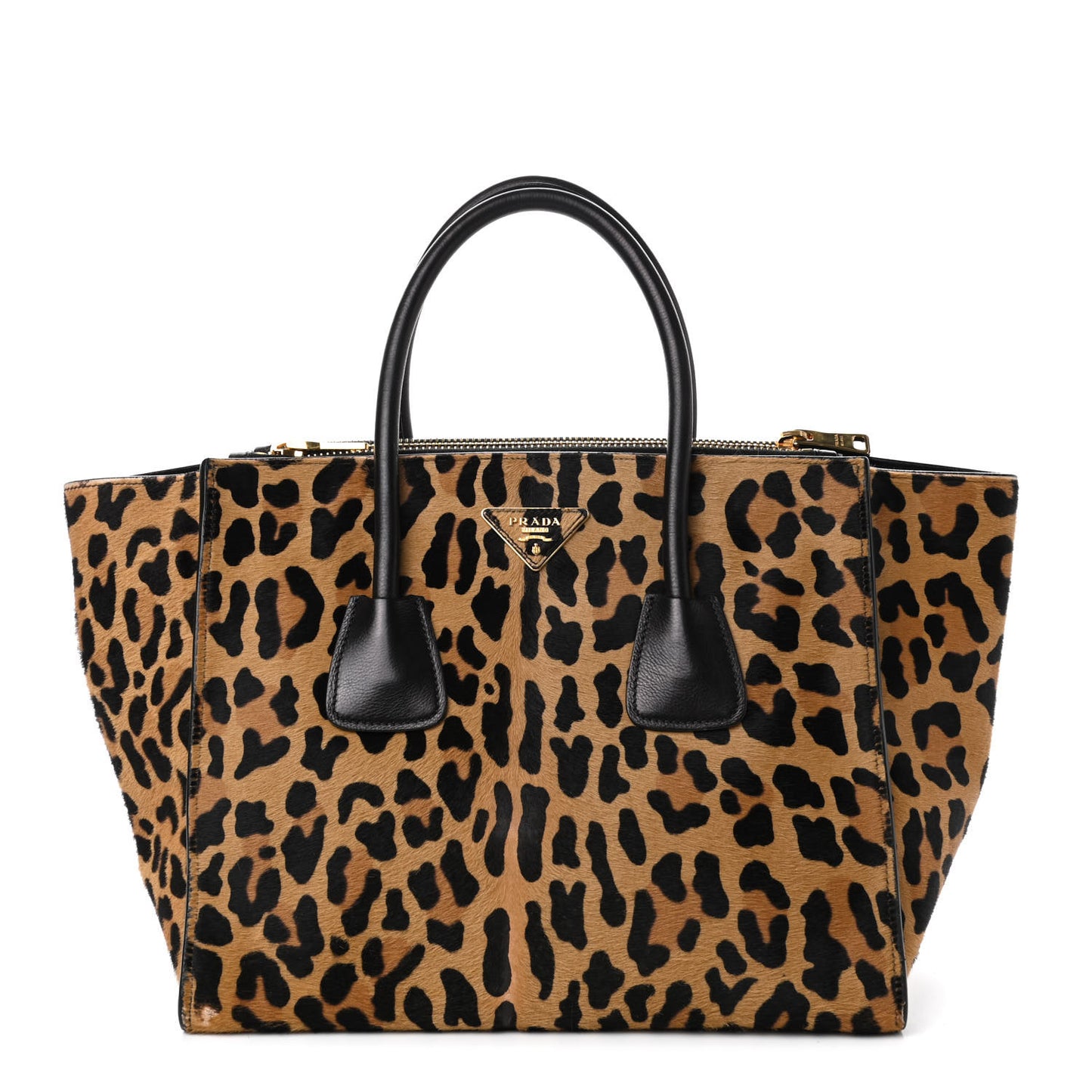 Cavallino Leopard Print Twin Pocket Tote